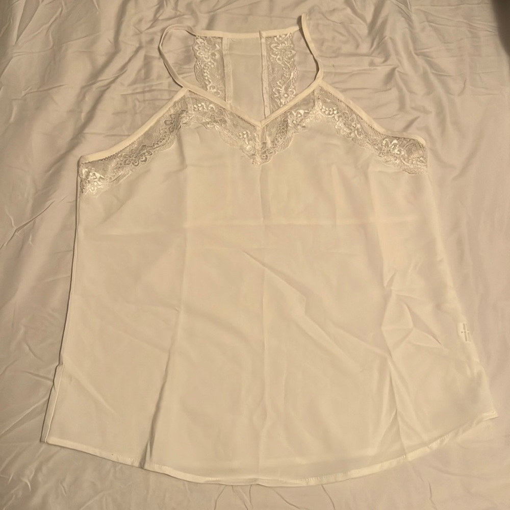 NWOT White lace razor tank